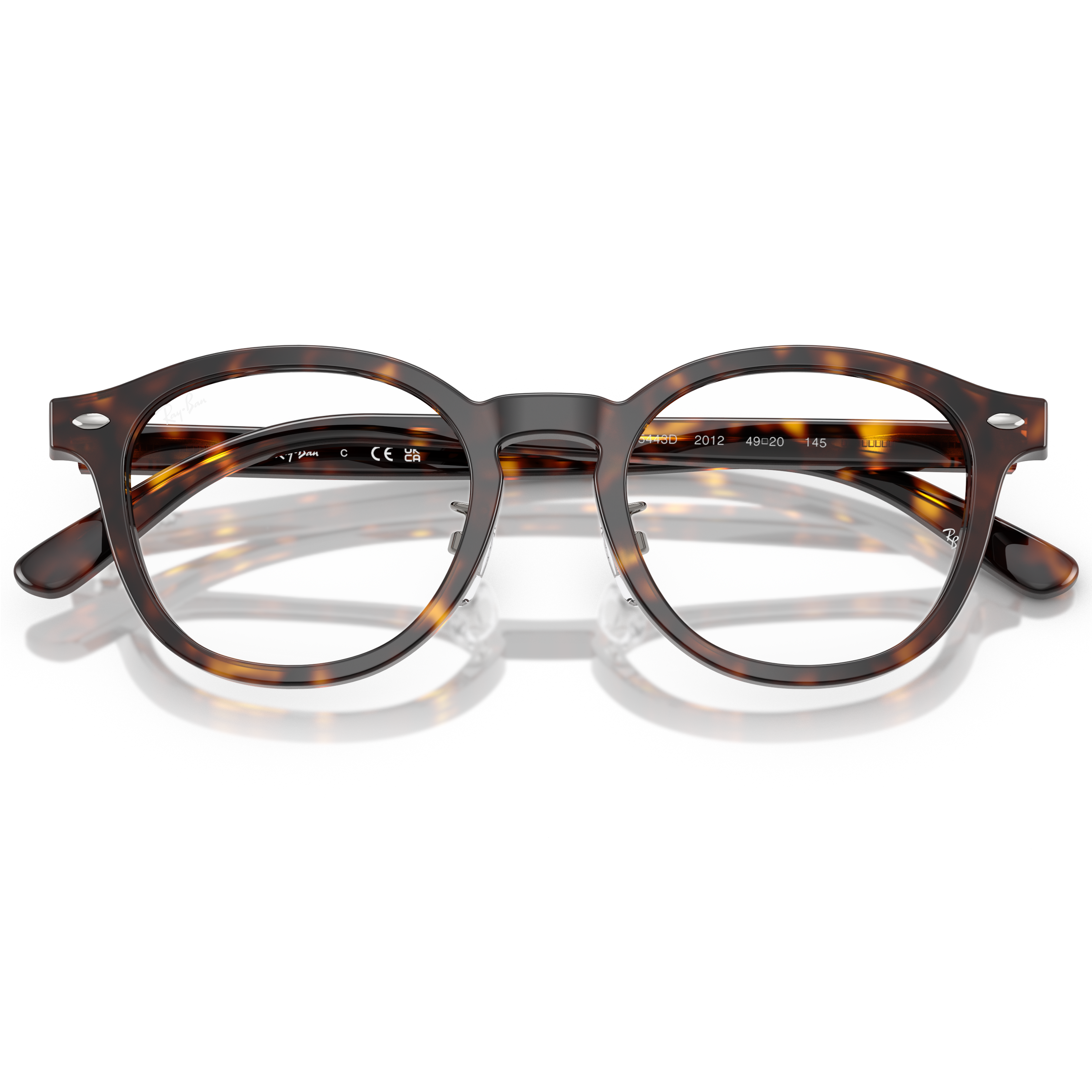 【RayBan】RB5443D 2012-49mm 圓框光學眼鏡(琥珀色)♣