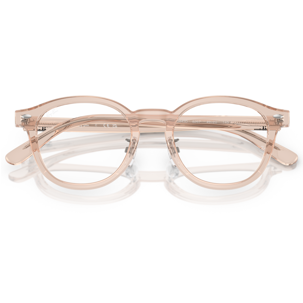 【RayBan】RB5443D 8267-49mm 圓框光學眼鏡(透明淺啡色)♣