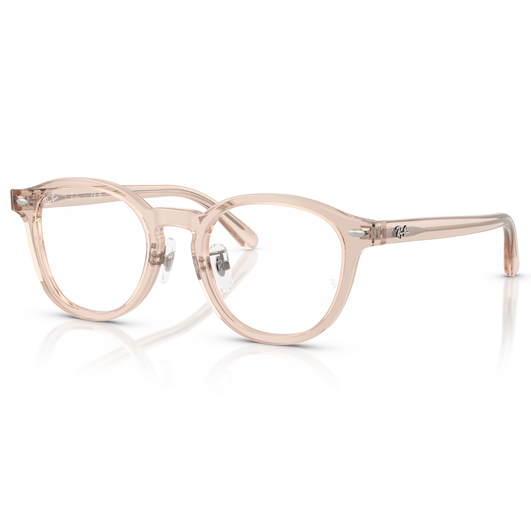 【RayBan】RB5443D 8267-49mm 圓框光學眼鏡(透明淺啡色)♣