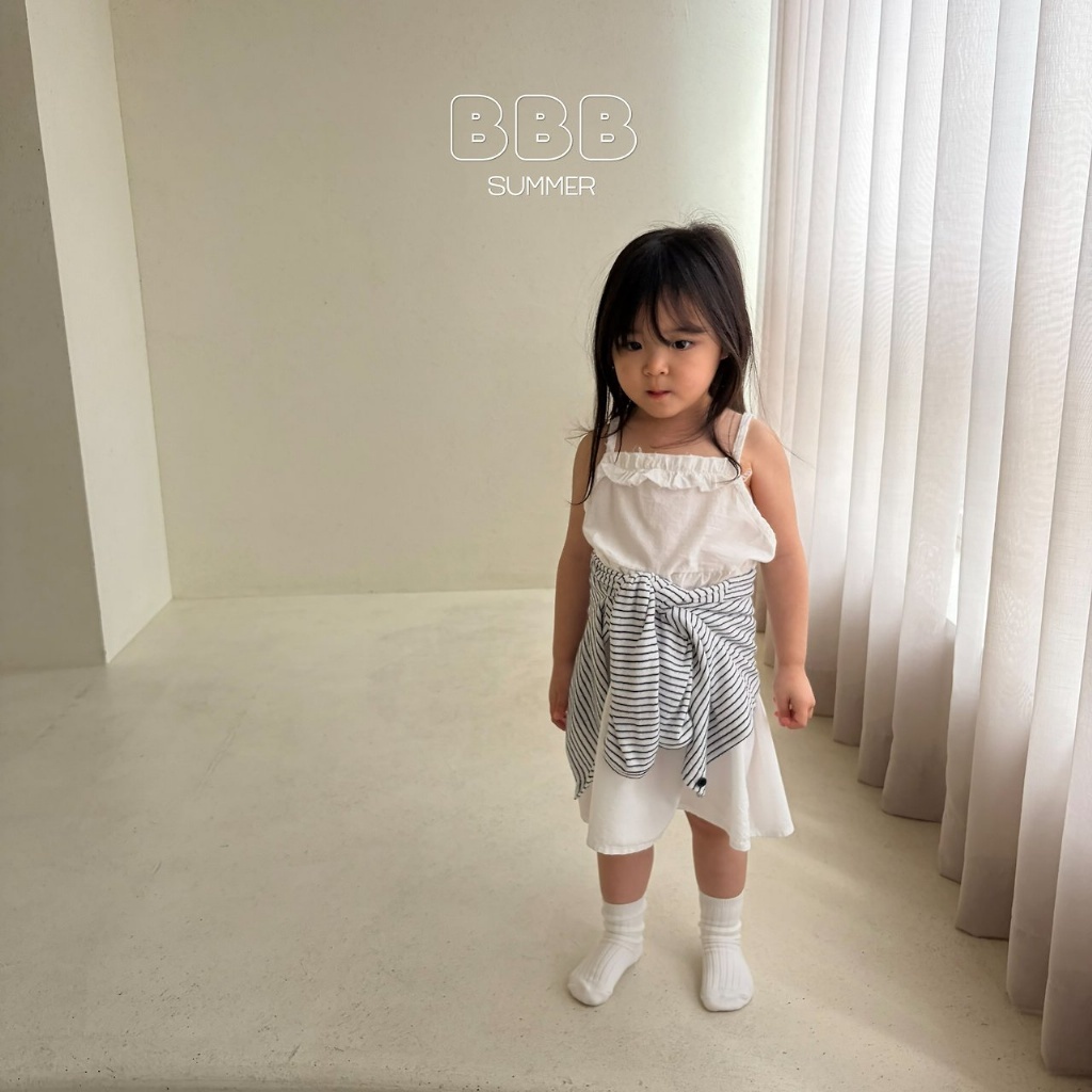 正韓夏bella_bambina 奶油邊吊帶洋裝