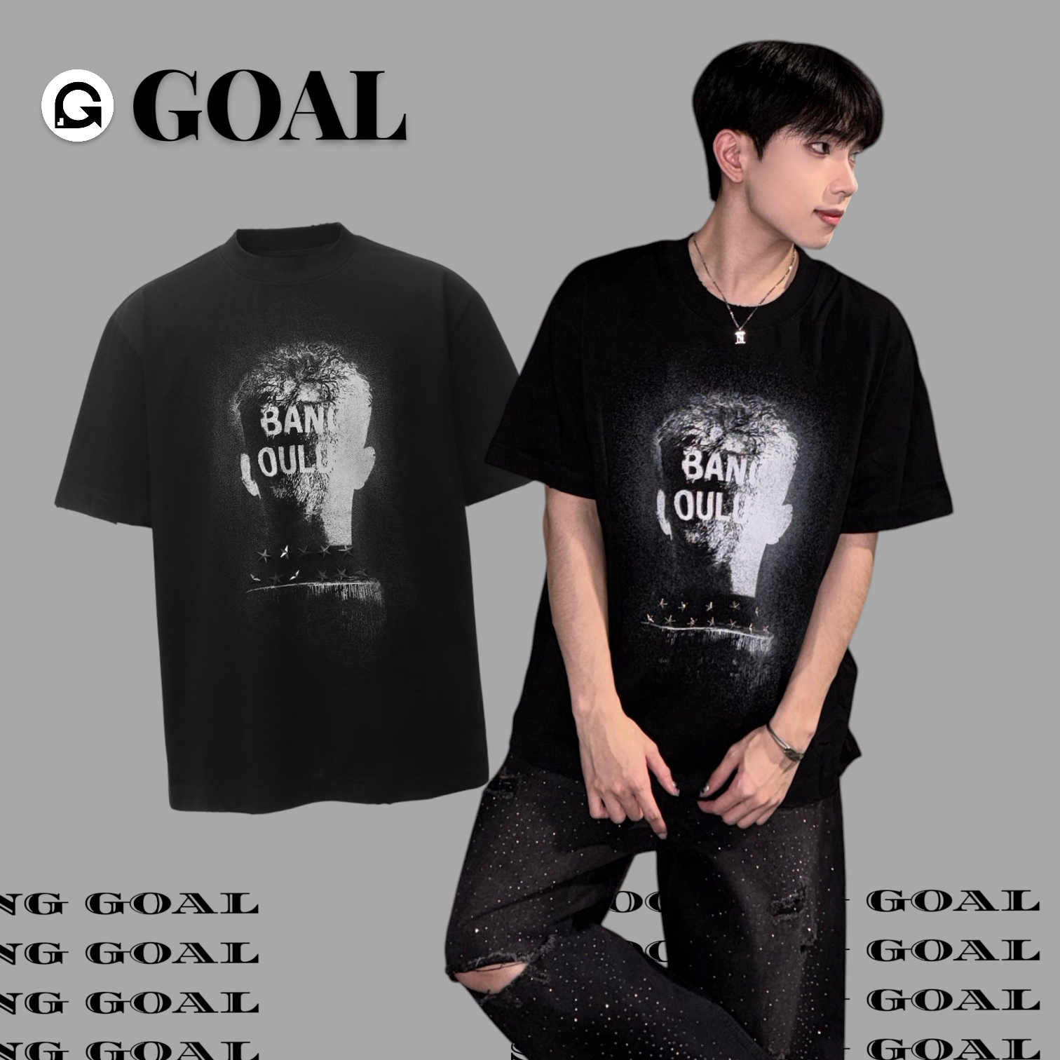 (GOAL) 嘻哈鉚釘重磅短T BANG 26123