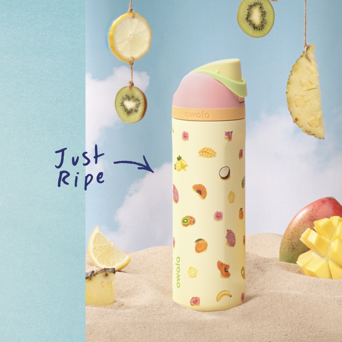 Owala FreeSip不鏽鋼水瓶24oz - 熱帶水果限定版