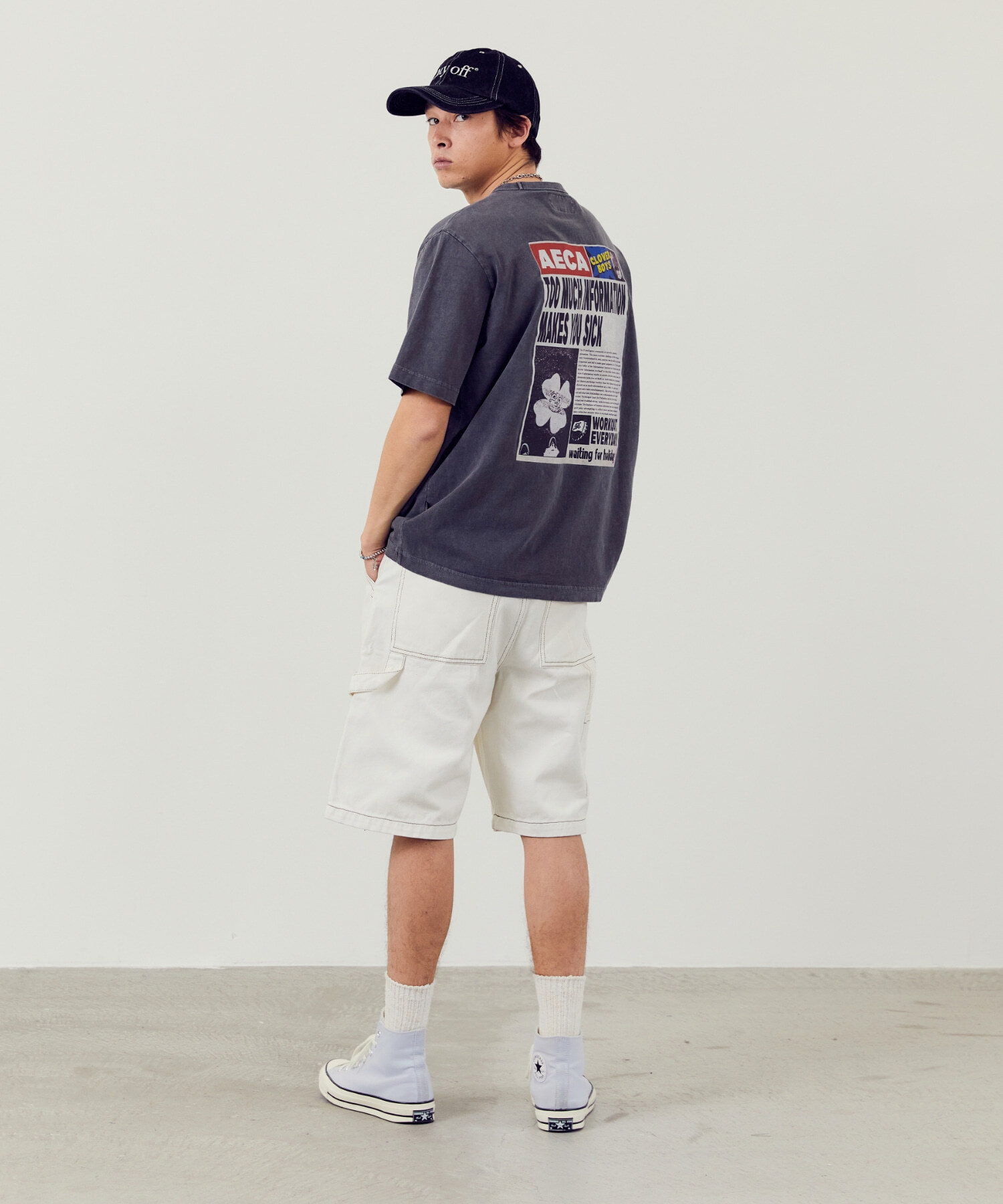 AECA SOCIAL BALANCE HALF SLEEVE-WASHED CHARCOAL SSBDTTSOV010C0BE