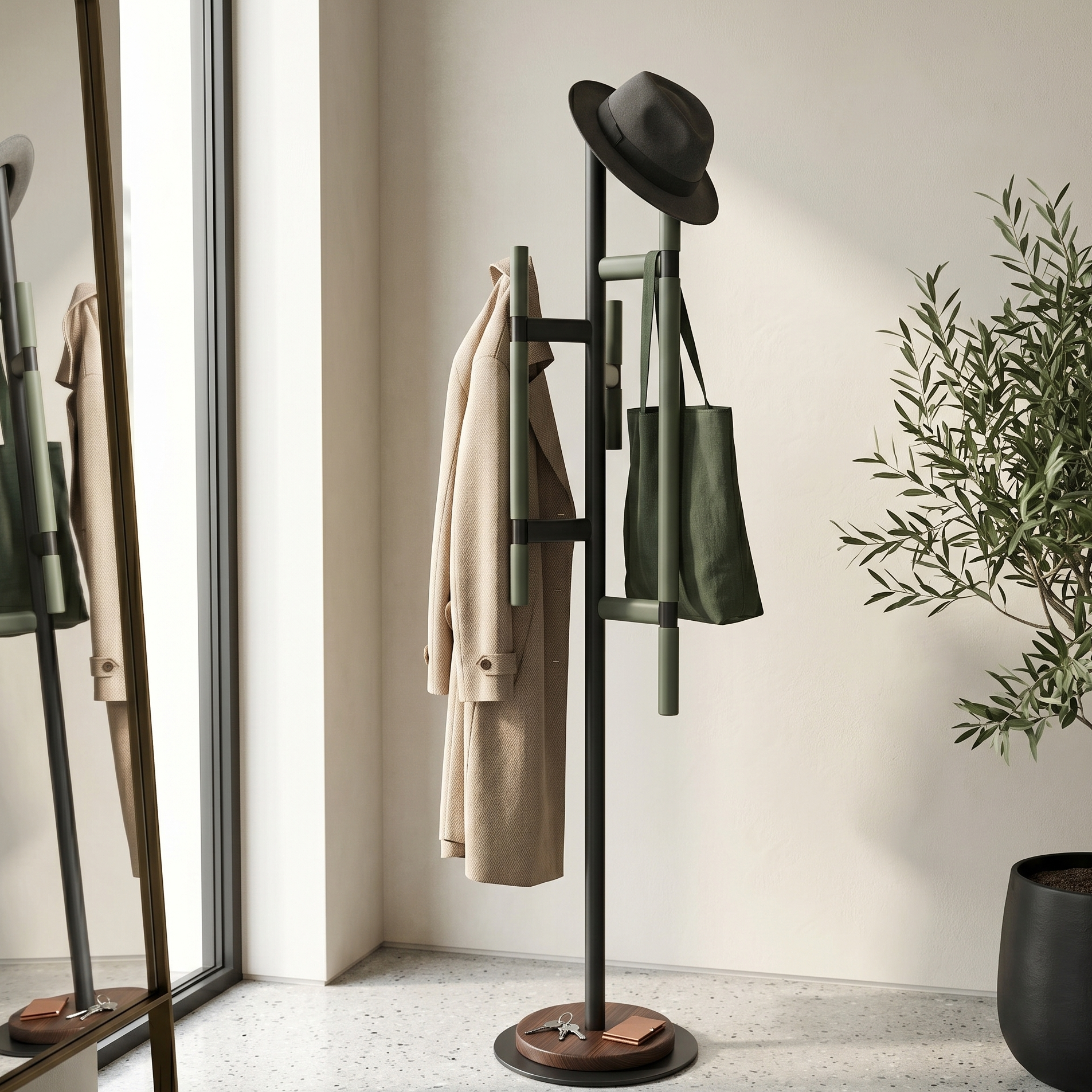森系幾何：極簡美學衣帽架