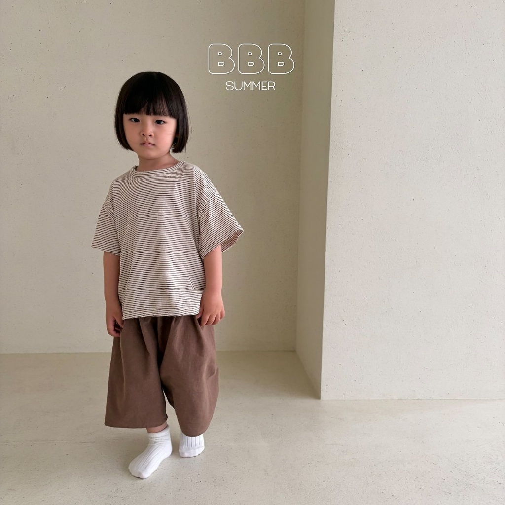 正韓夏bella_bambina 嫩嬰/小童寬鬆條紋上衣