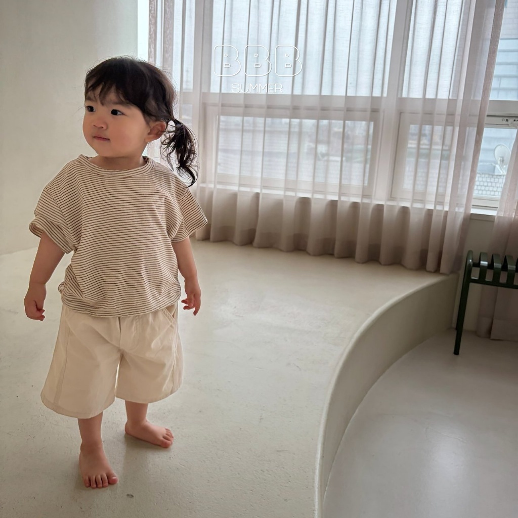 正韓夏bella_bambina 嫩嬰/小童寬鬆條紋上衣
