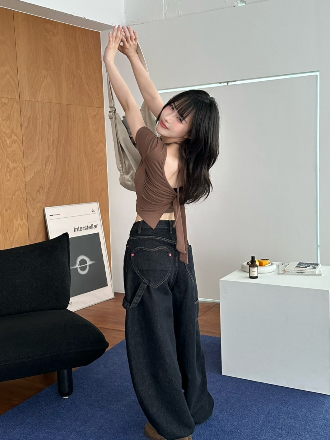 Perfect Ratio❤️後愛心口袋牛仔彎刀褲