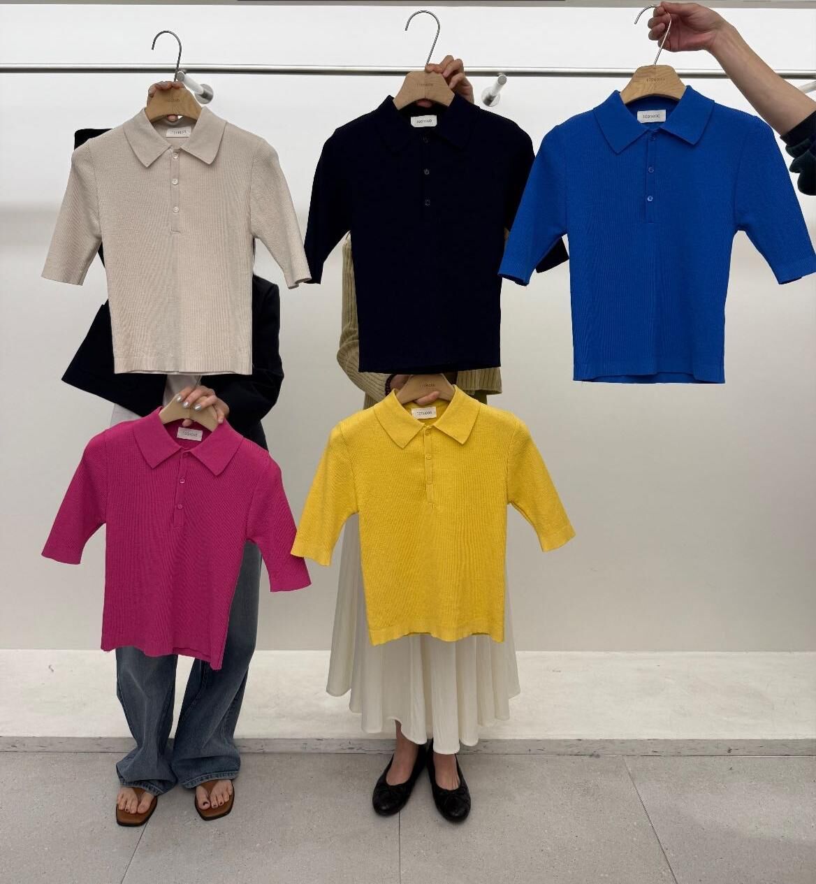 TG6111 Polo領中袖坑紋上衣