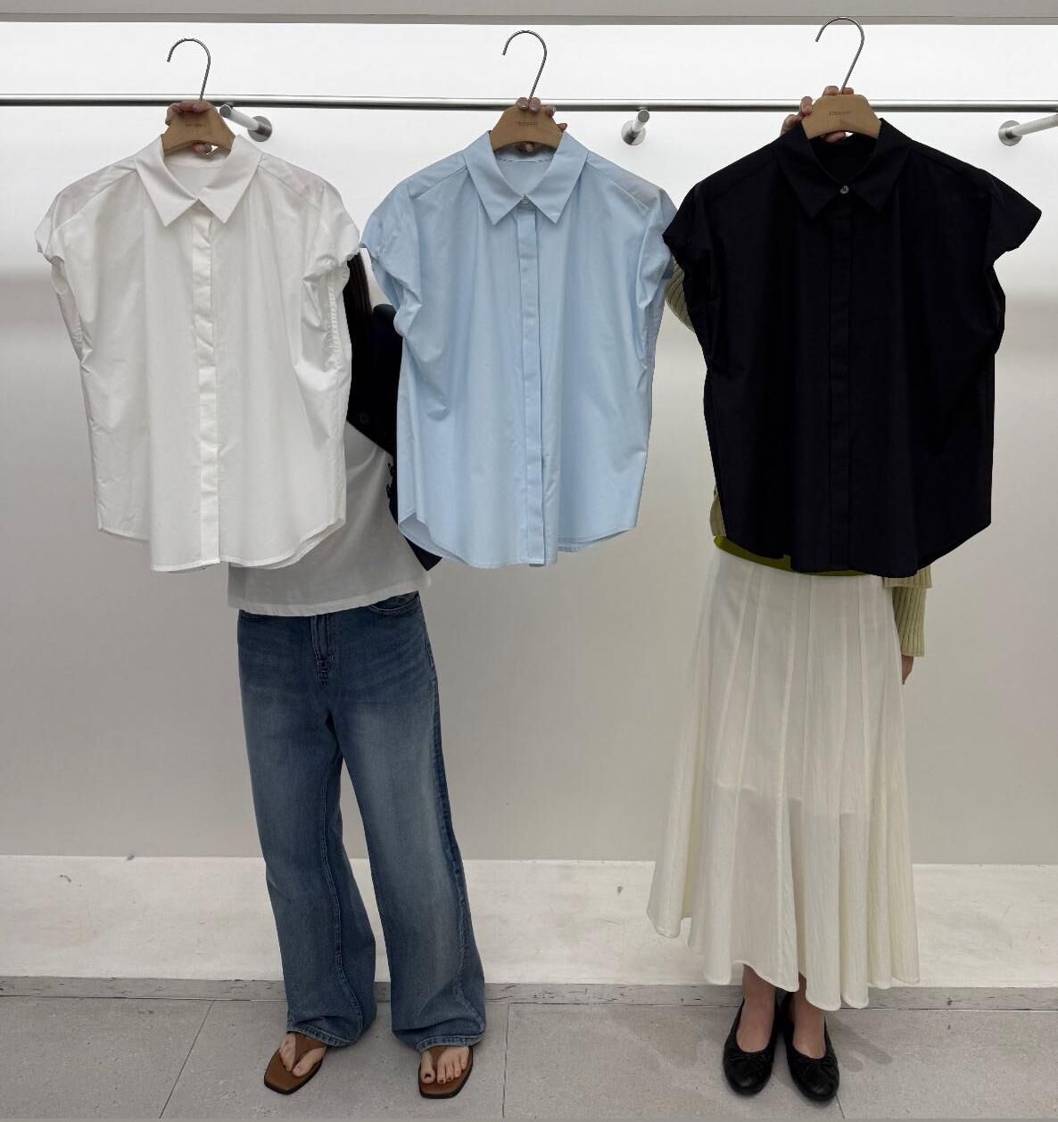 TG6112 泡泡袖圓腳上衣