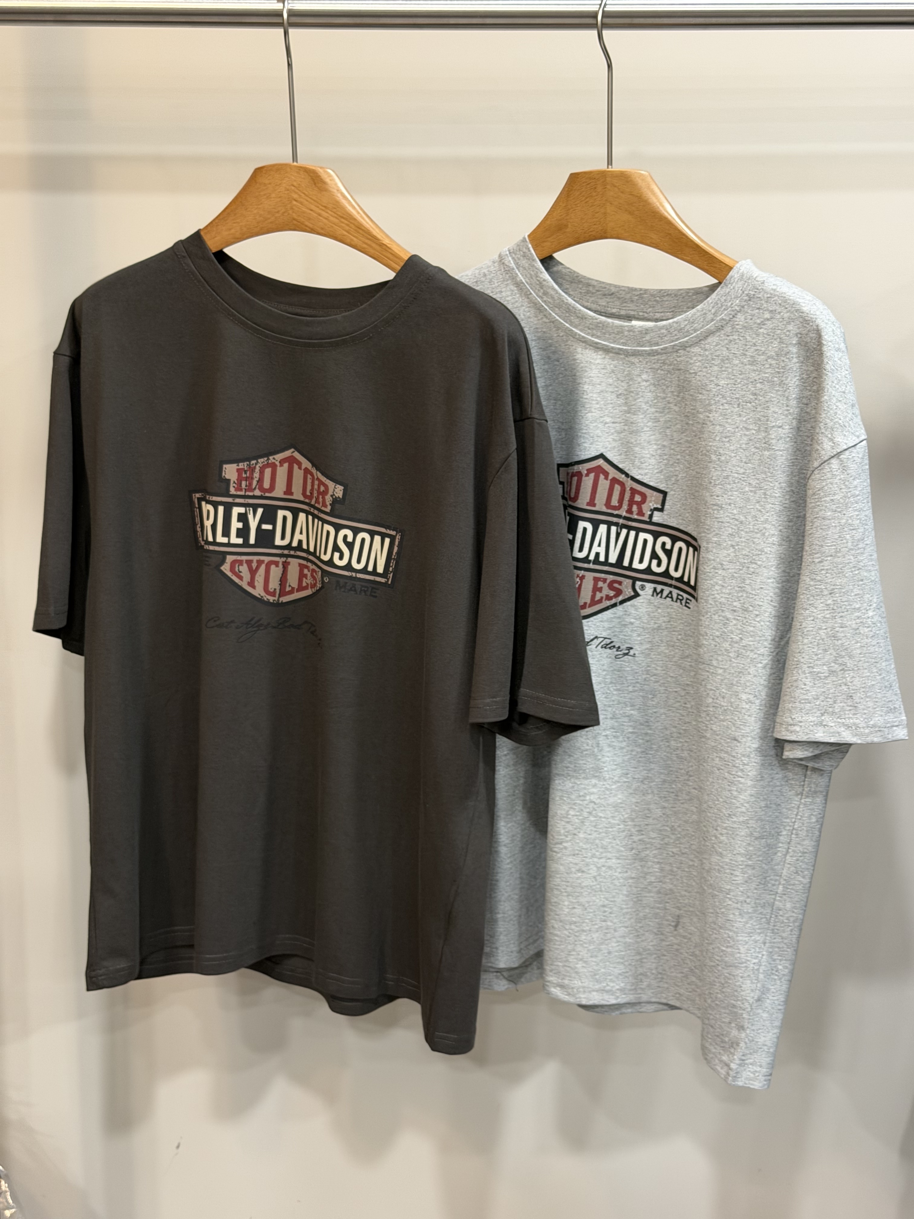 W00231哈雷品牌圖寬鬆版上衣