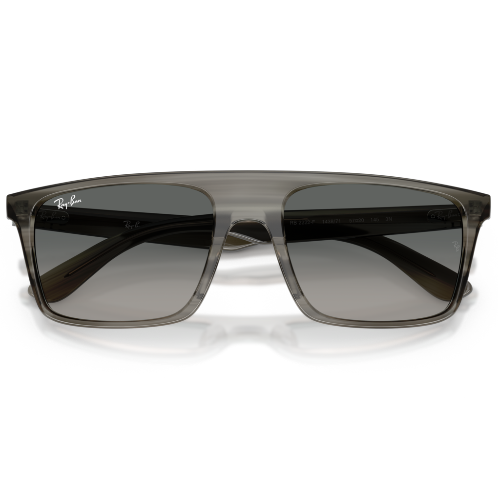 【RayBan】RB2222F 143871-57mm 太陽眼鏡(條紋灰色|漸變灰色)