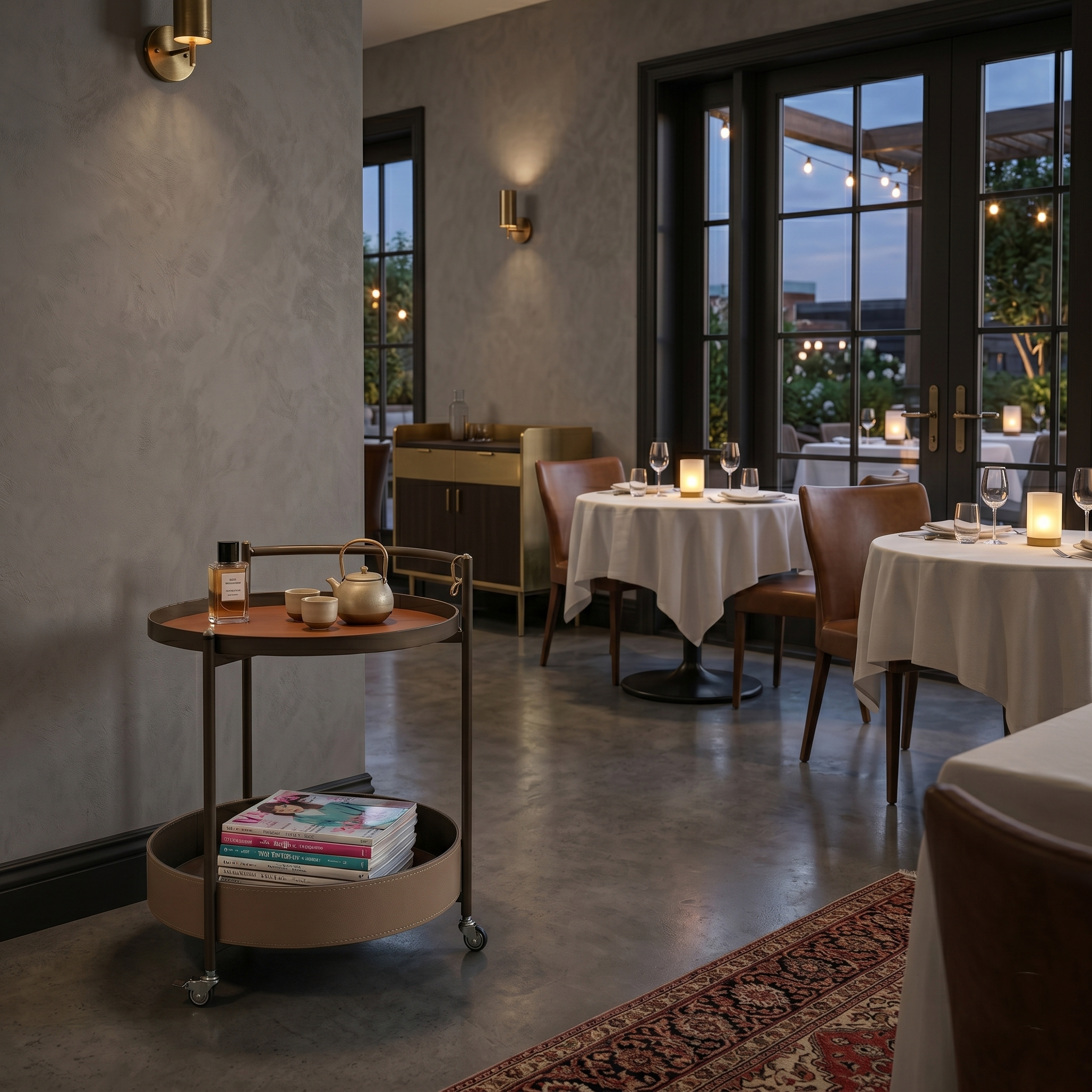 匠心皮藝｜層次拼色皮革雙層行動手推車