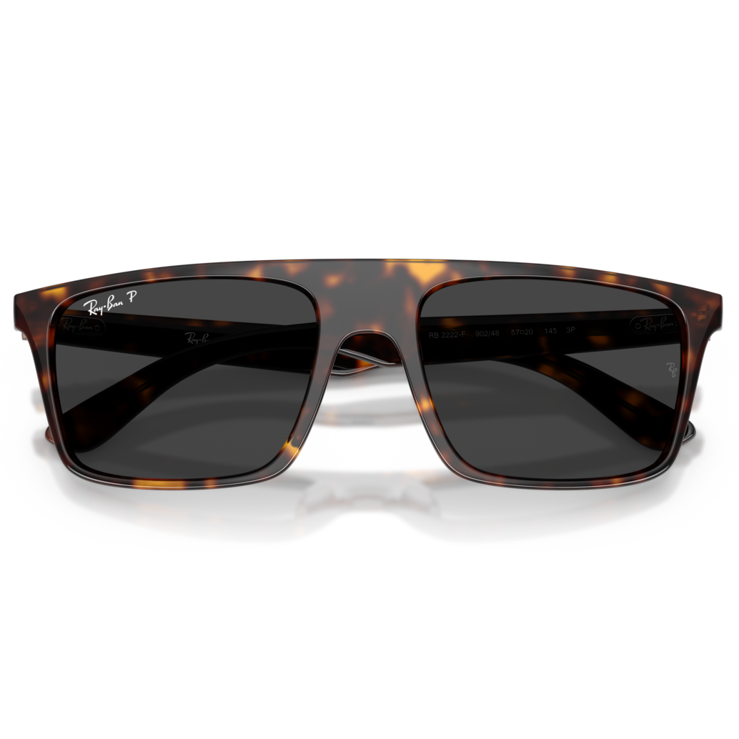 【RayBan】RB2222F 902/48-57mm 太陽眼鏡(哈瓦那|偏光黑色)
