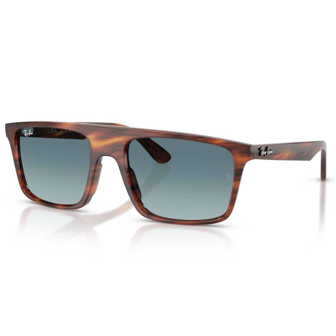 【RayBan】RB2222F 954/3M-57mm 太陽眼鏡(條紋哈瓦那|藍色漸變灰色)