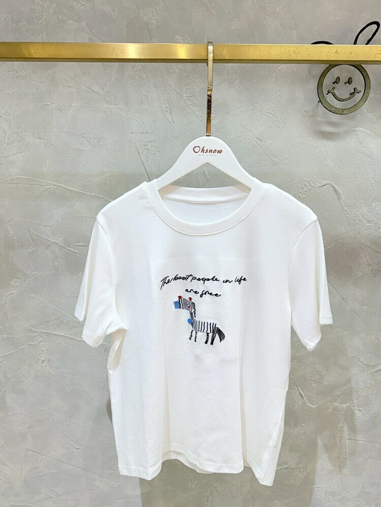 英字刺繡斑馬上衣