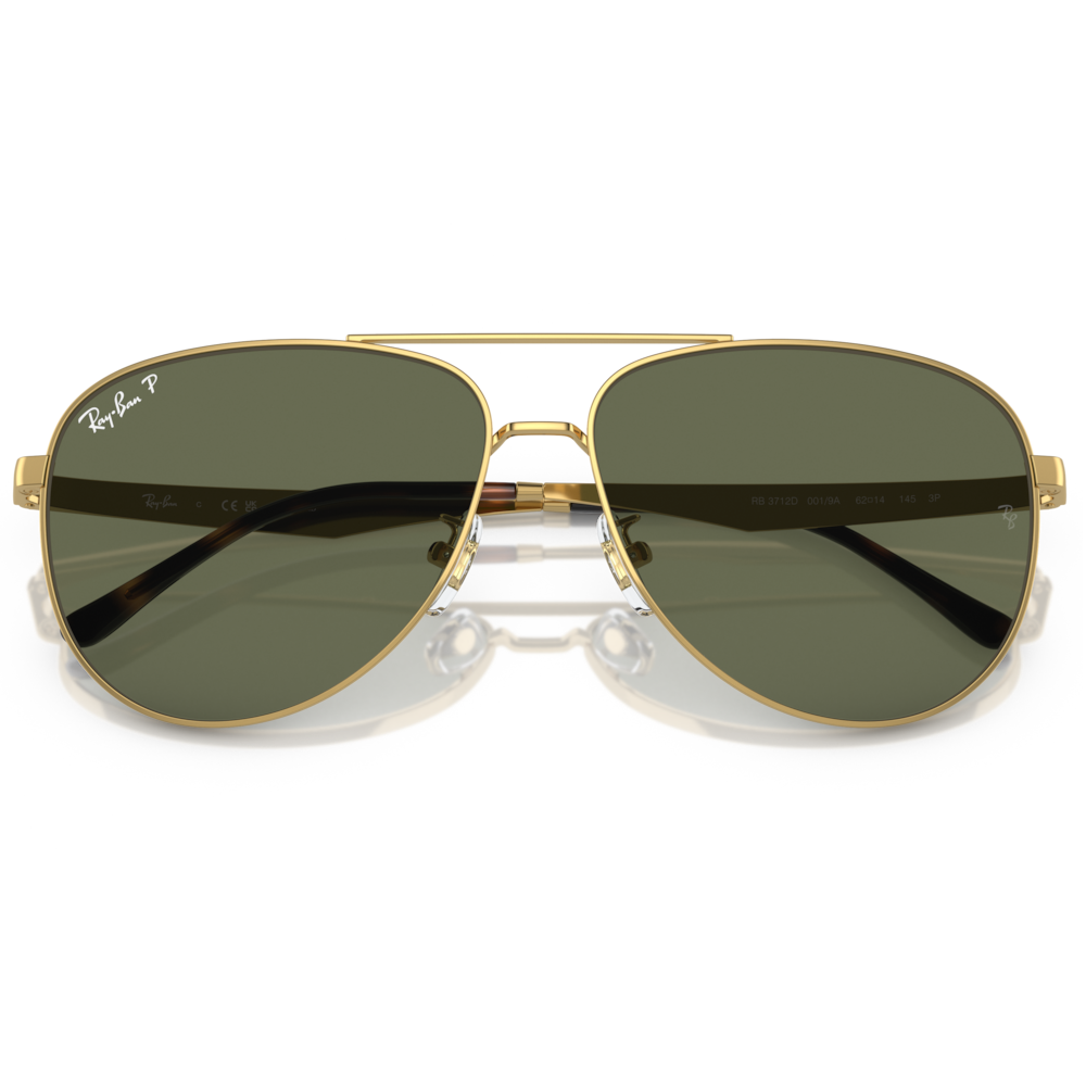 【RayBan】RB3712D 001/9A-62mm 雙槓飛官框太陽眼鏡 (偏光鏡片)