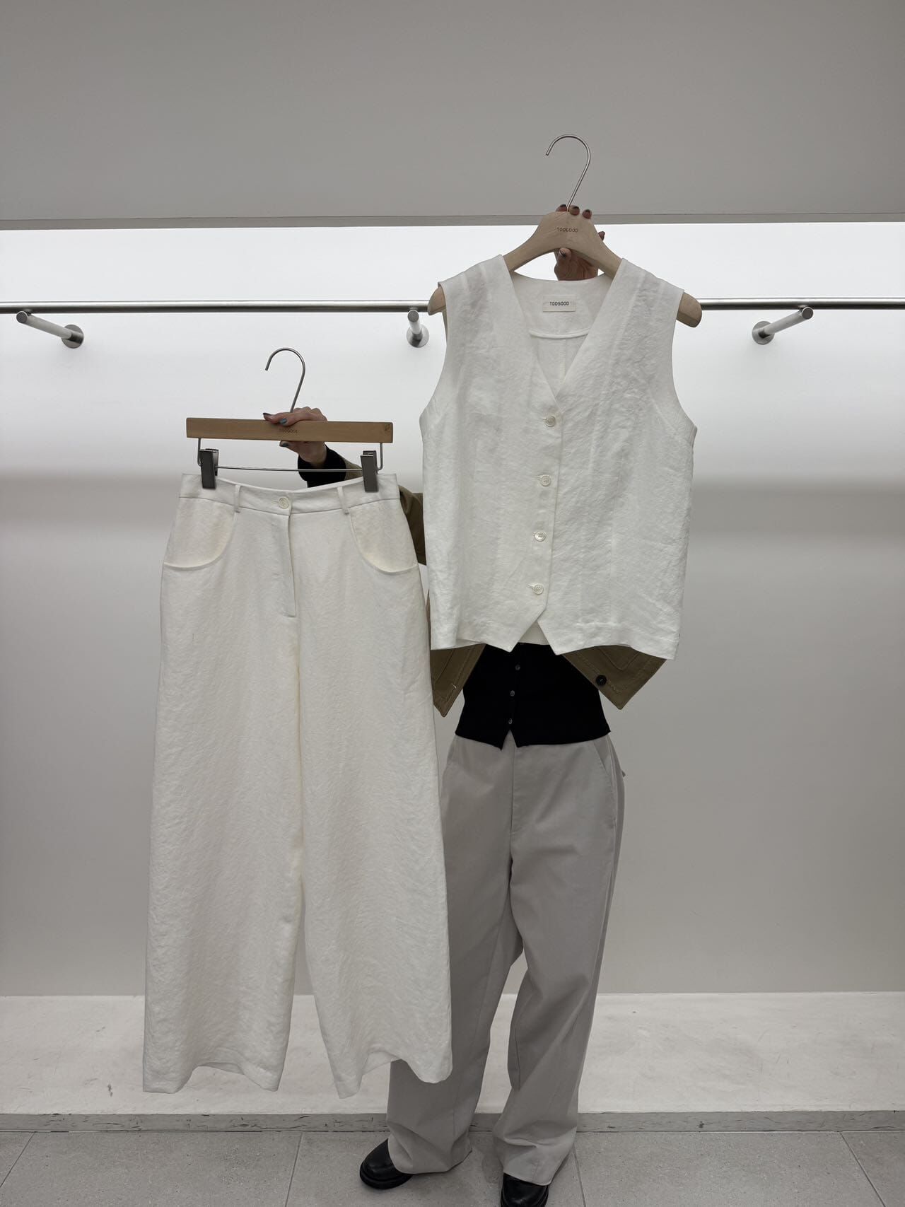 TG6139 亞麻休閒直筒長褲