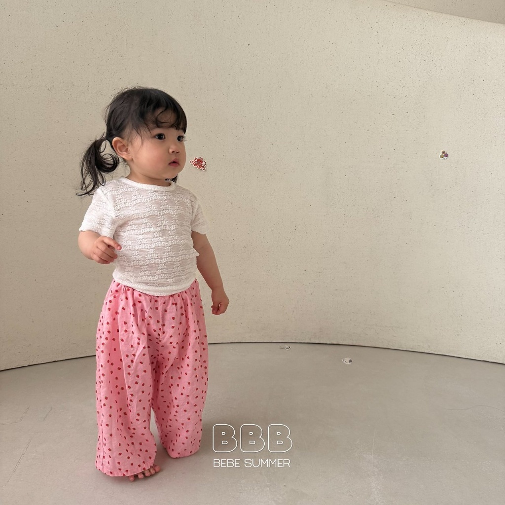 正韓夏bella_bambina 嫩嬰/小童微透小白花上衣