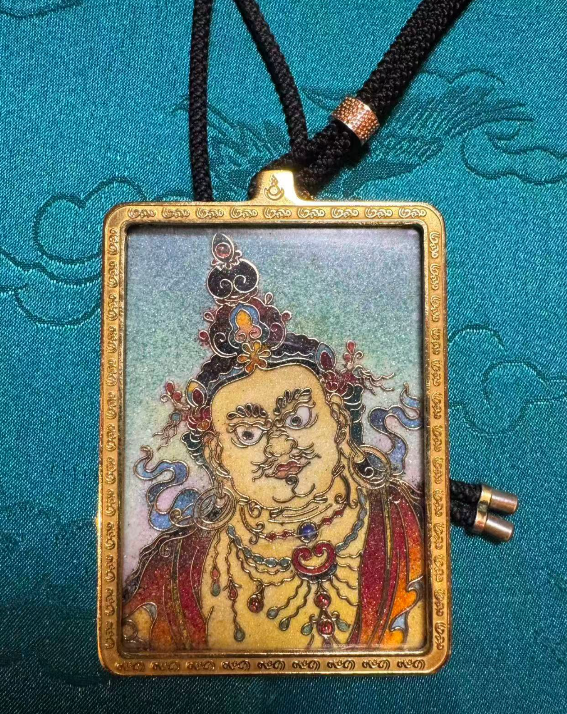 ZC024 黃財神唐卡非遺掐絲全寶石