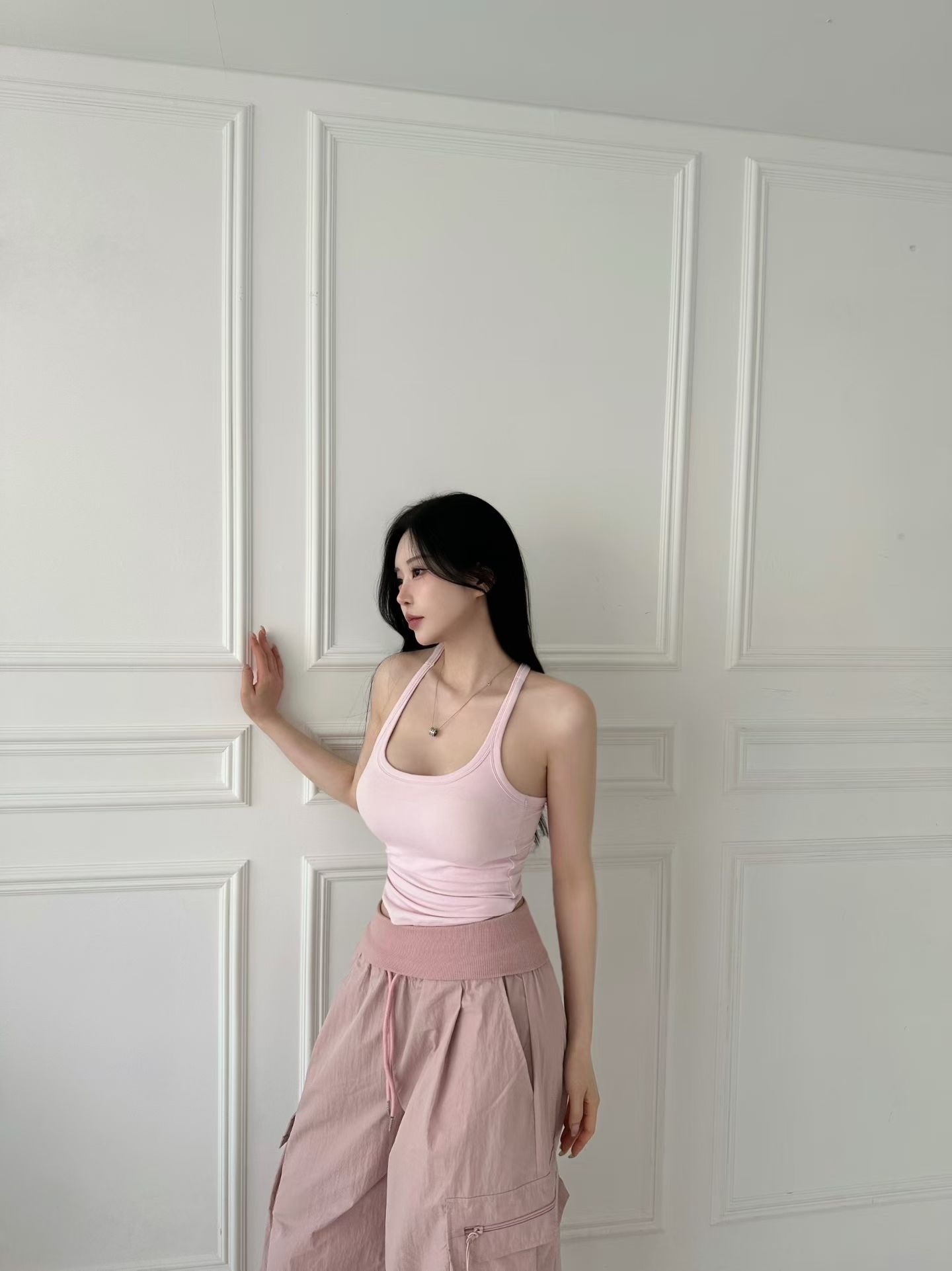 削尖弧線bra top