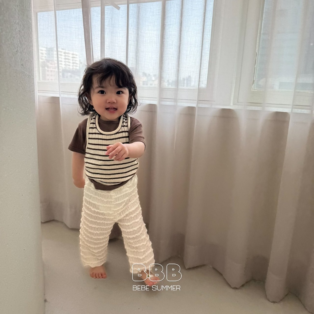 正韓夏bella_bambina 嫩嬰/小童鬆餅海浪長褲