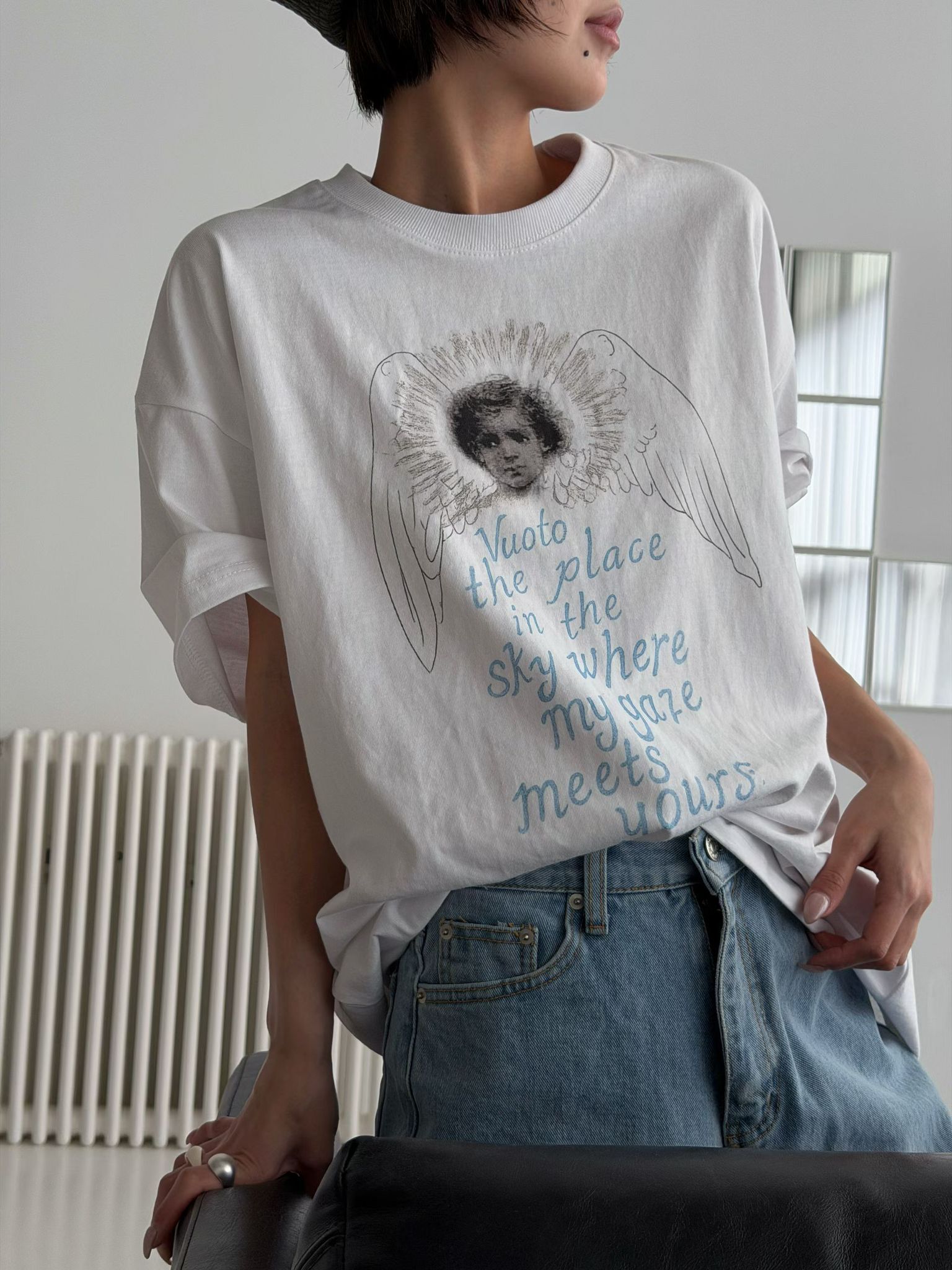 英文字圖案短袖Tee AWAVE-002T