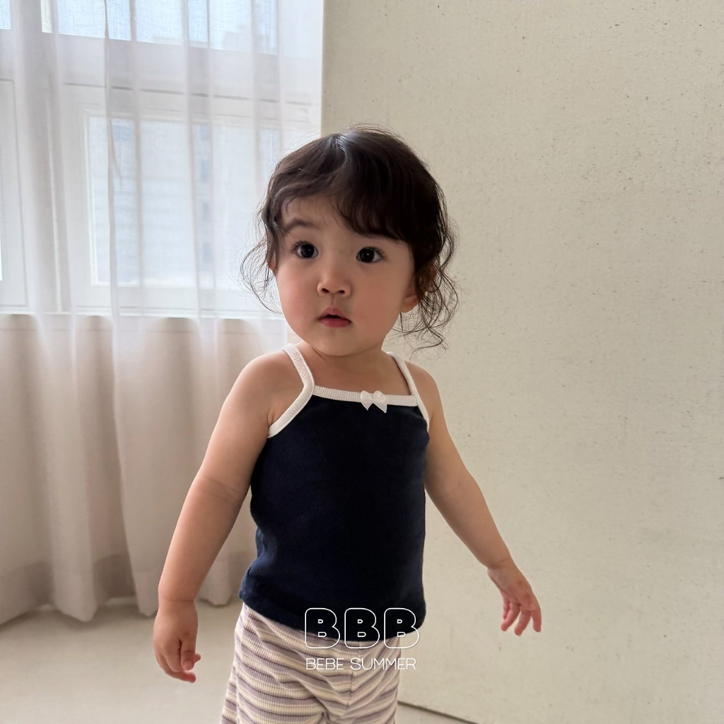 正韓夏bella_bambina 嫩嬰/小3色蝴蝶結吊帶背心