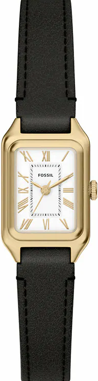 萬年鐘錶 - Fossil  Raquel  復古年華羅馬數字黑色真皮錶帶女錶 ES5470 錶徑18MM