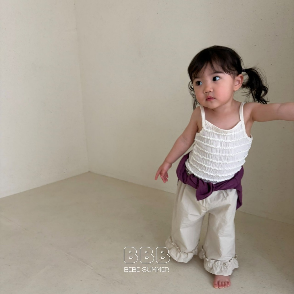 正韓夏bella_bambina 嫩嬰/小童兩色花邊寬褲