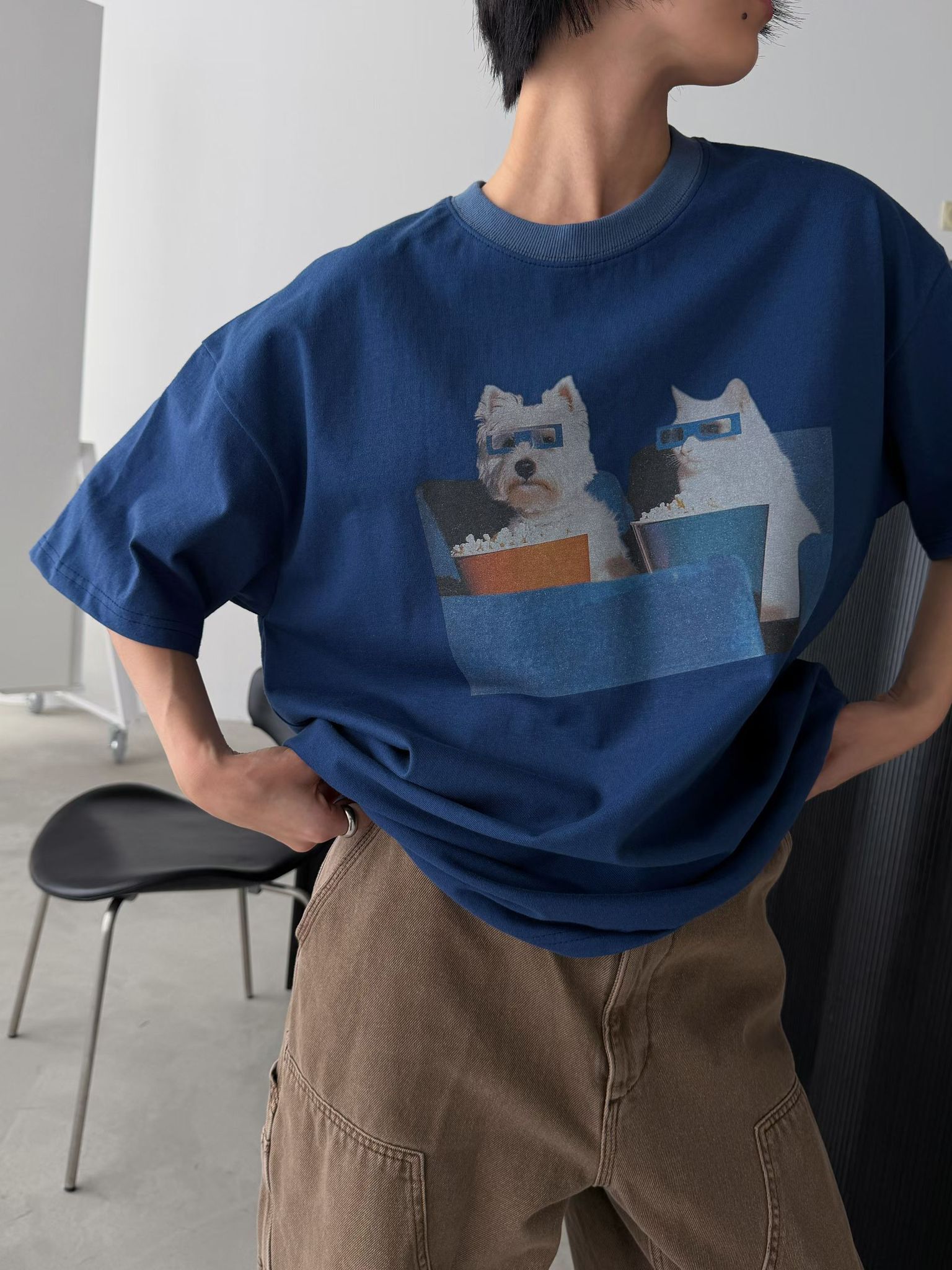 貓狗圖案短袖Tee AWAVE-007T