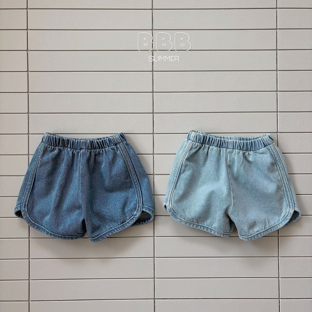 正韓夏bella_bambina 兩色圓弧丹寧短褲