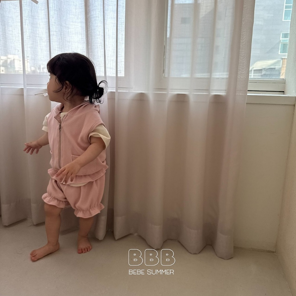 正韓夏bella_bambina 嫩嬰小童兩色縮腰花邊背心