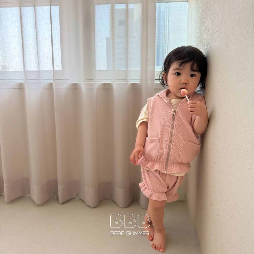 正韓夏bella_bambina 嫩嬰小童兩色花邊背心套裝