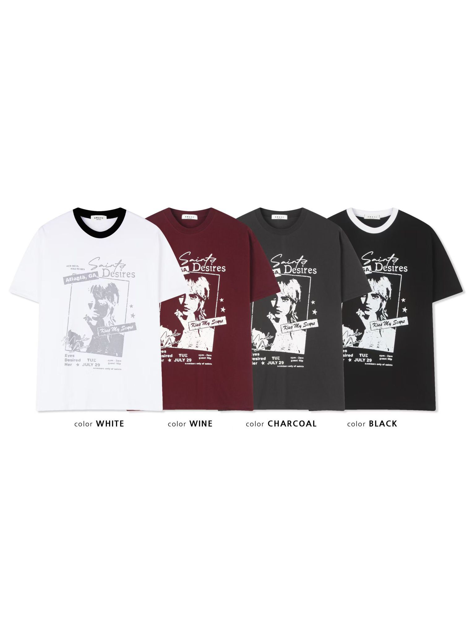 英文字圖案短袖Tee AWAVE-010T