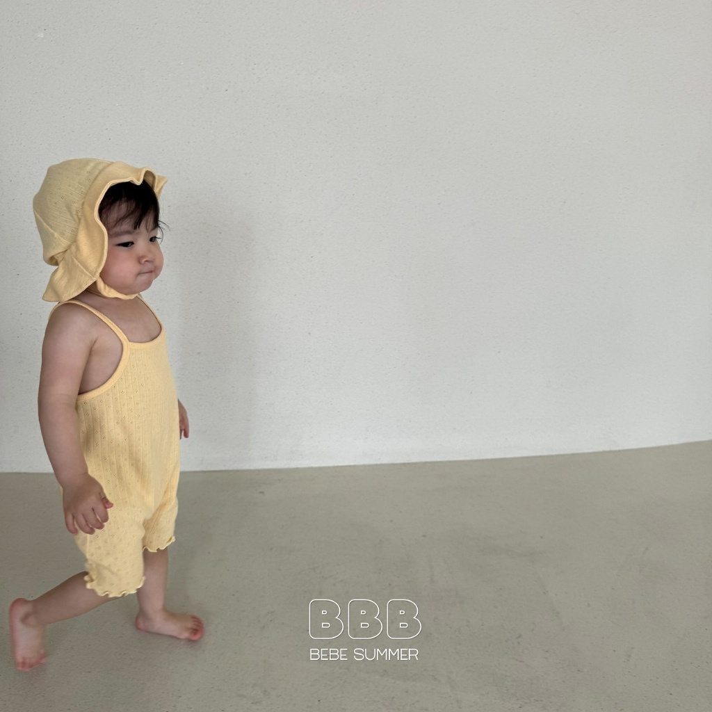 正韓夏bella_bambina 嫩嬰小童三色日常連身褲(含帽子)