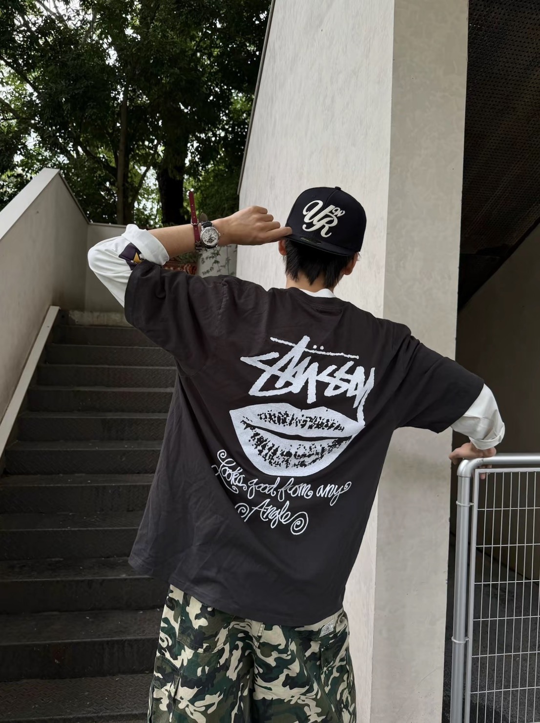 STUSSY ANY ANGLE TEE PIGMENT DYED 塗鴉 嘴唇 美式 短T 3色