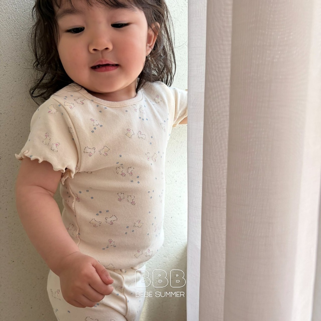 正韓夏bella_bambina 嫩嬰小童小兔捲捲家居服