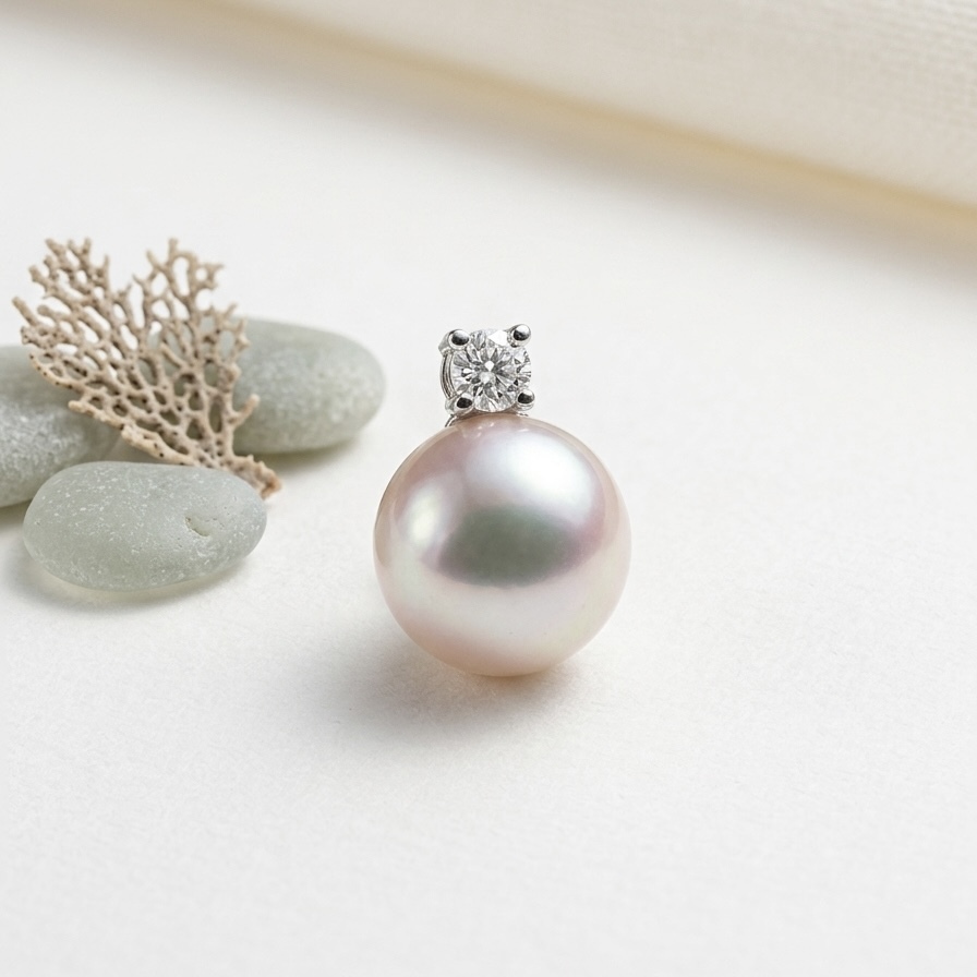 頂級鏡面系列-18K金日本Akoya珍珠吊墜