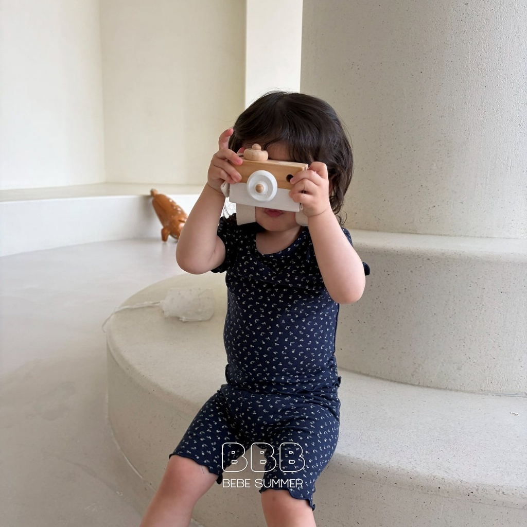 正韓夏bella_bambina 嫩嬰小童碎花捲捲家居服