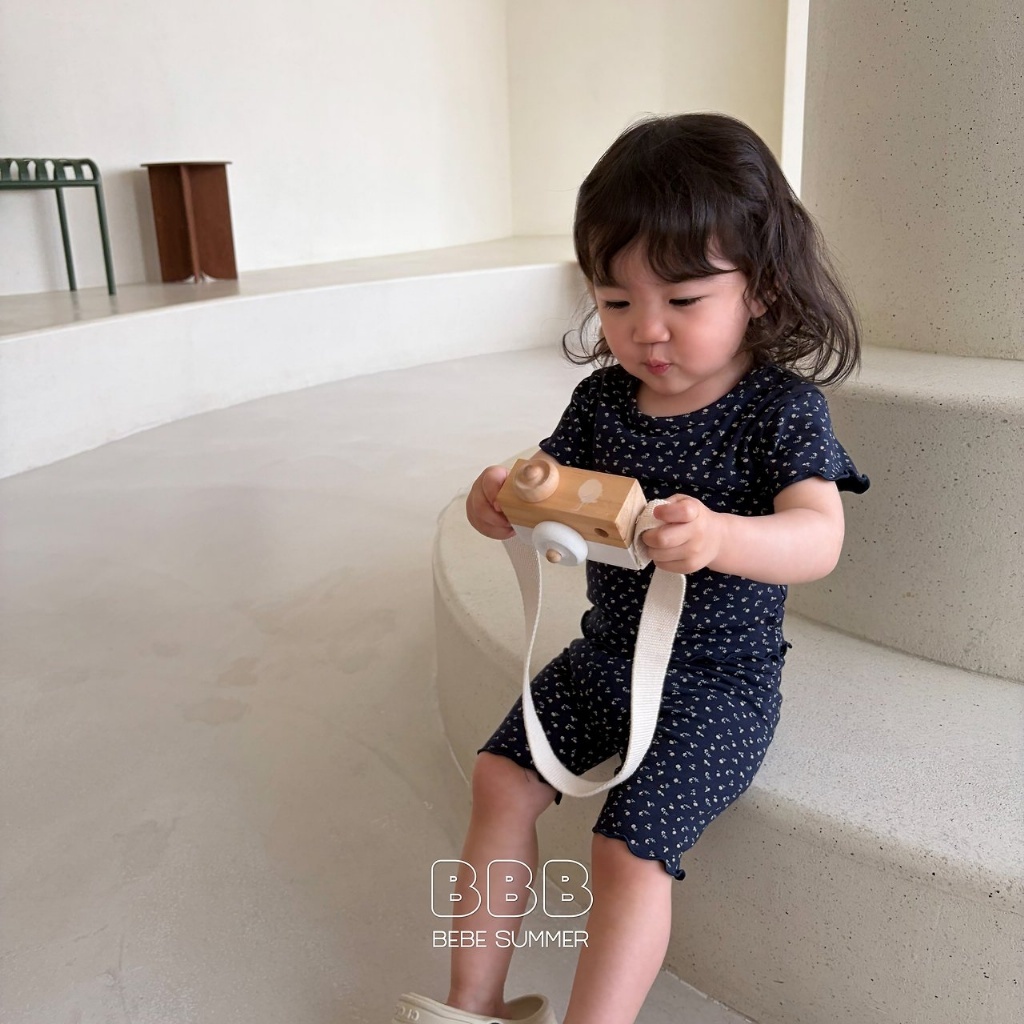 正韓夏bella_bambina 嫩嬰小童碎花捲捲家居服