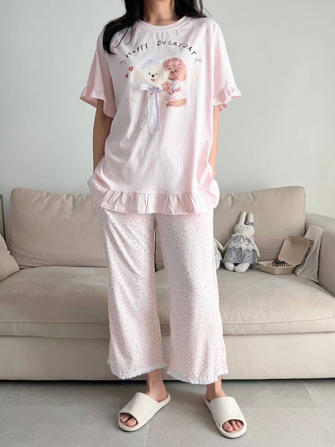 VA6123 粉紅狗狗睡衣