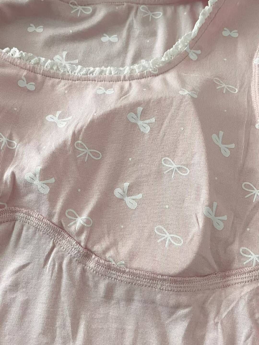 VA6125 蝴蝶結皺皺邊睡衣