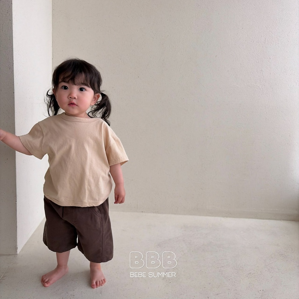 正韓夏bella_bambina 嫩嬰小童兩色率性車縫線短褲
