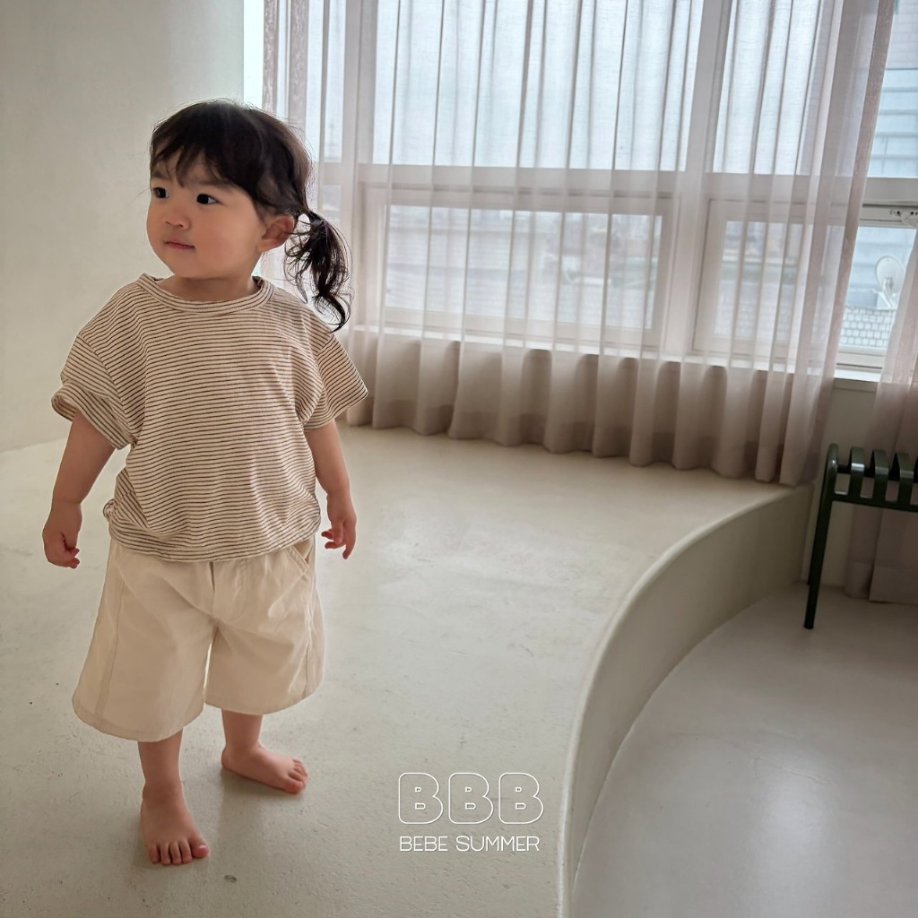 正韓夏bella_bambina 嫩嬰小童兩色率性車縫線短褲