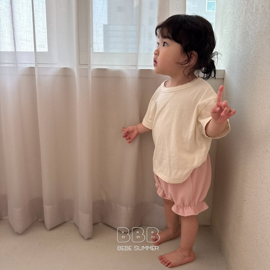 正韓夏bella_bambina 嫩嬰小童兩色花苞縮口短褲