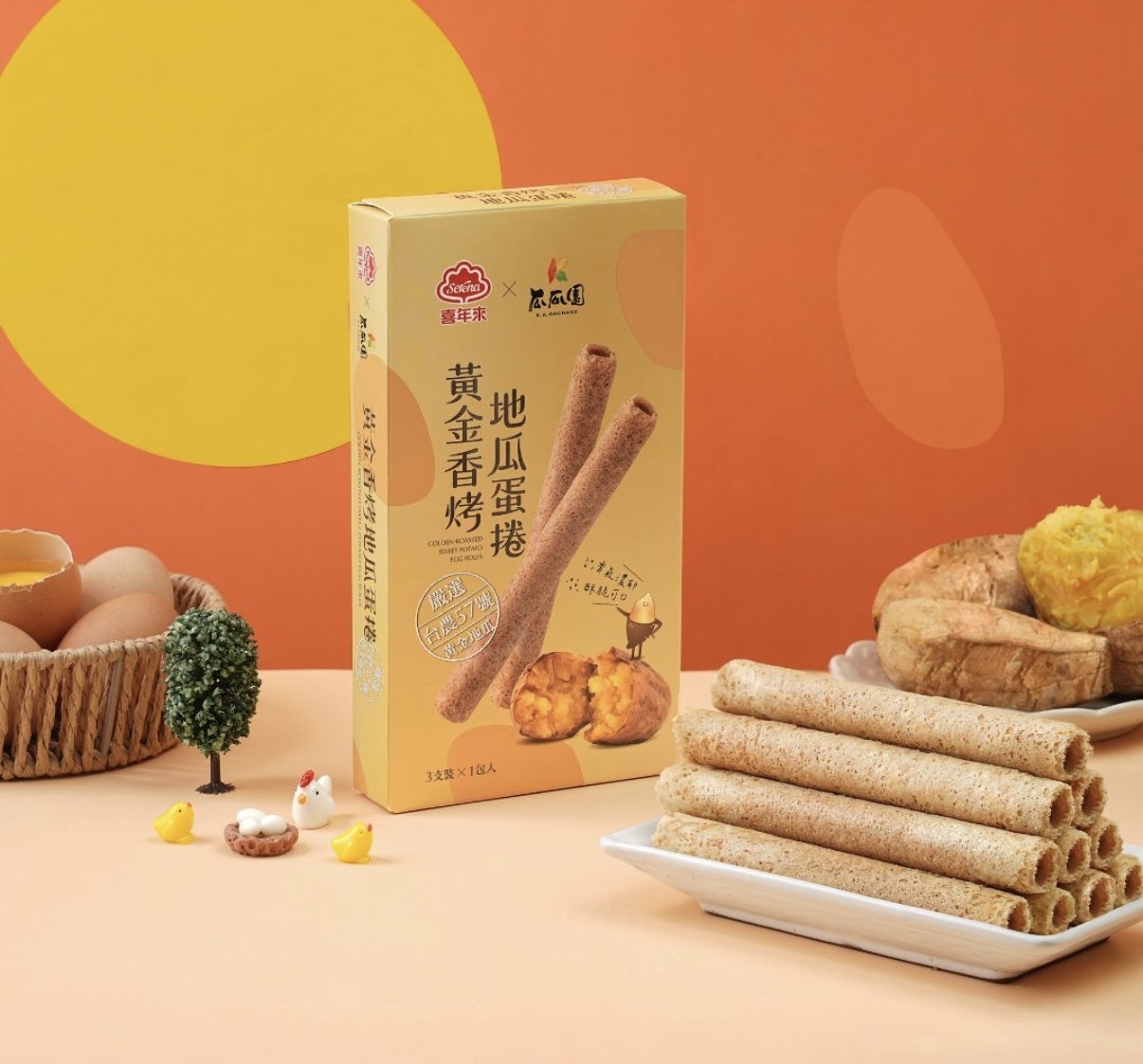 TW 喜年來 x 瓜瓜園 黃金香烤地瓜蛋捲 48g 0827