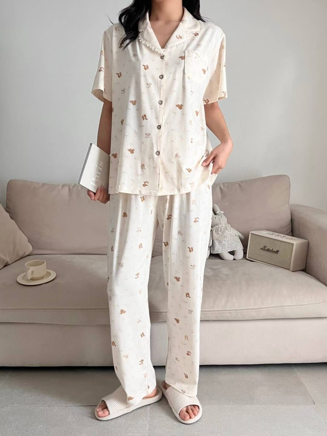 VA6129 小狗狗反領睡衣