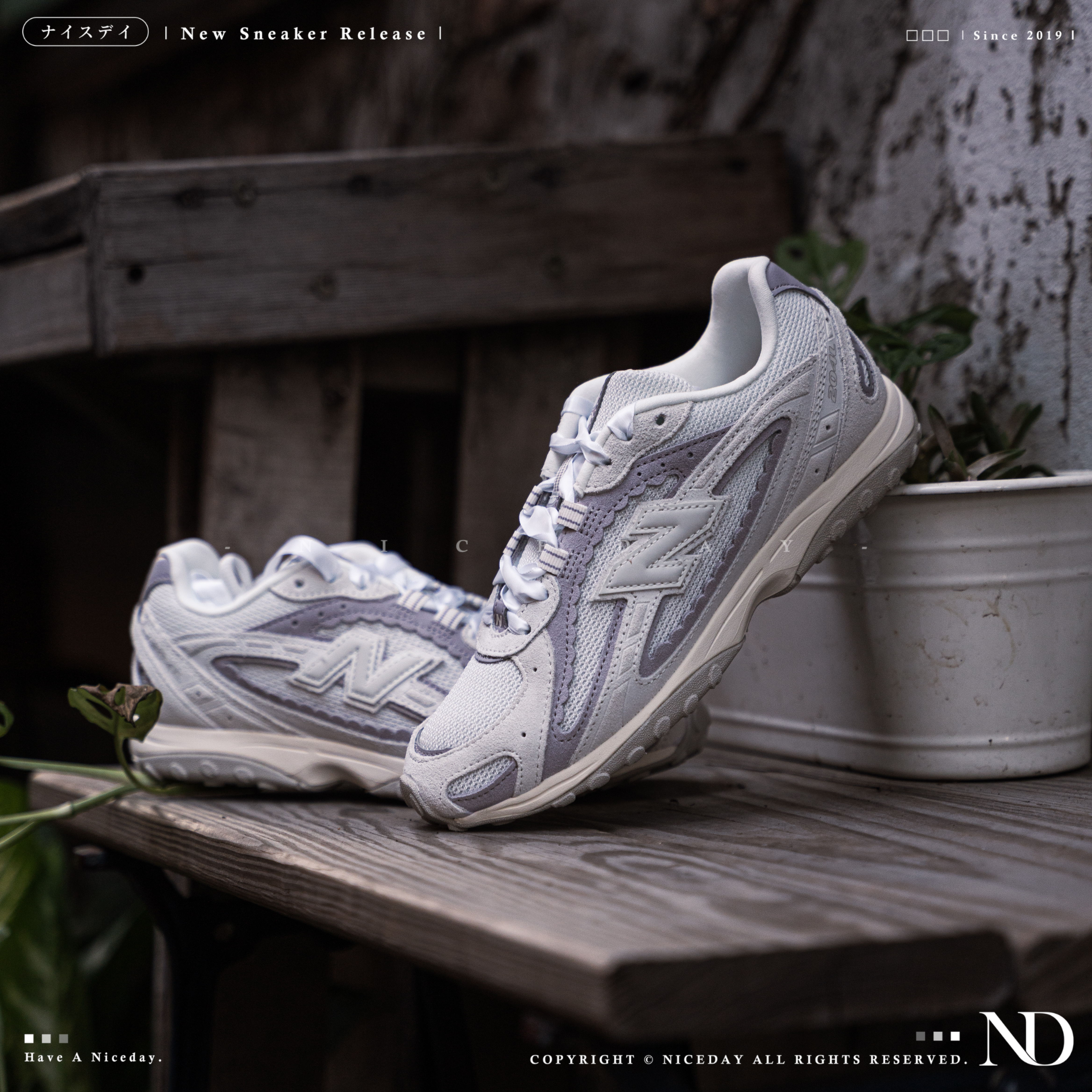 NICEDAY 現貨  NEW BALANCE 204L 淺灰紫 緞帶 花邊 雙鞋帶 復古 休閒鞋 U204L6A6