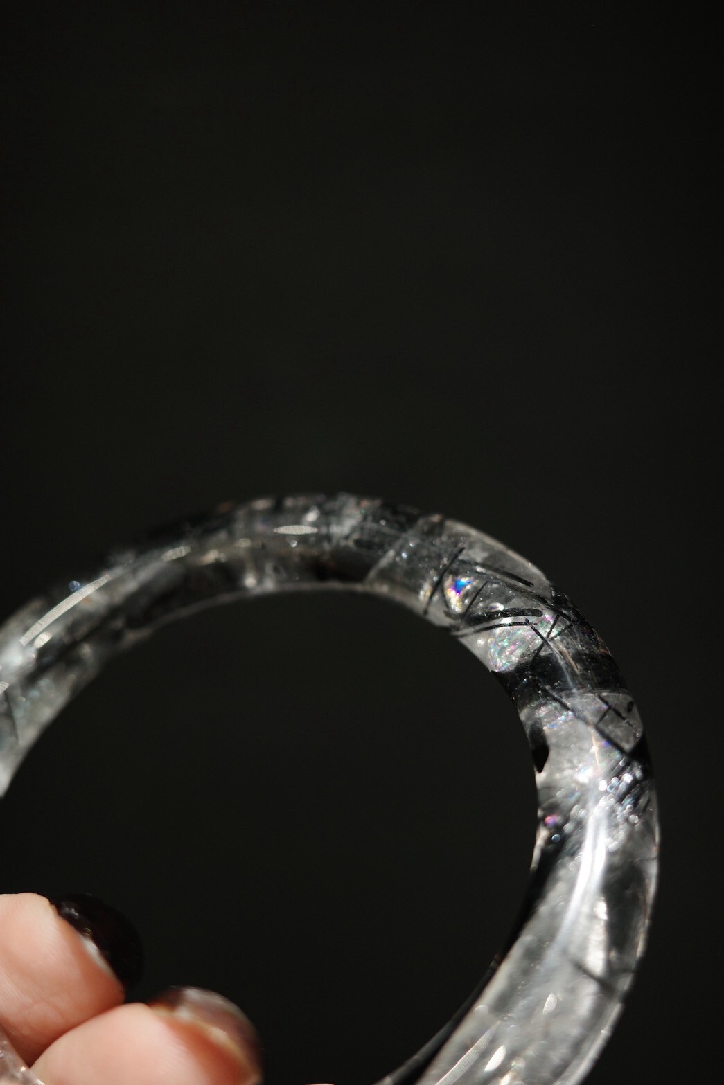 交疊的鎧甲｜高品黑髮晶｜54圈口