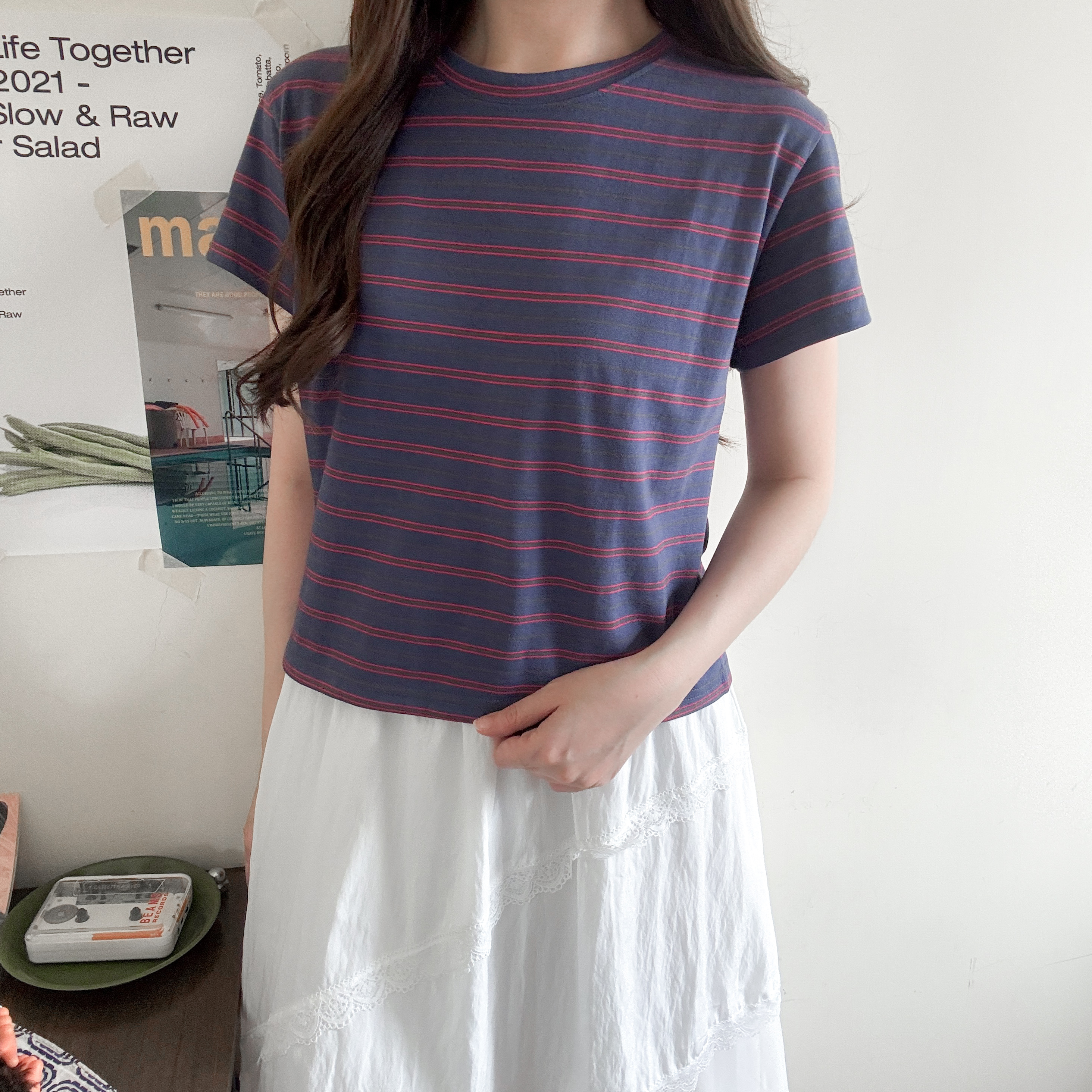 Basic橫間短袖tee